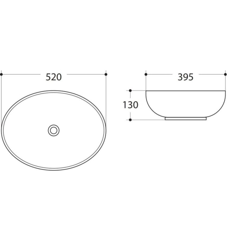 Раковина Art&Max, AM-78166, 52 см, фаянс, цвет белый
