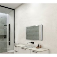 Зеркало Art&Max Arezzo AM-Are-1000-800-DS-FC-H-Nero 100 x 80 см с подсветкой, диммер, антизапотевание, черный