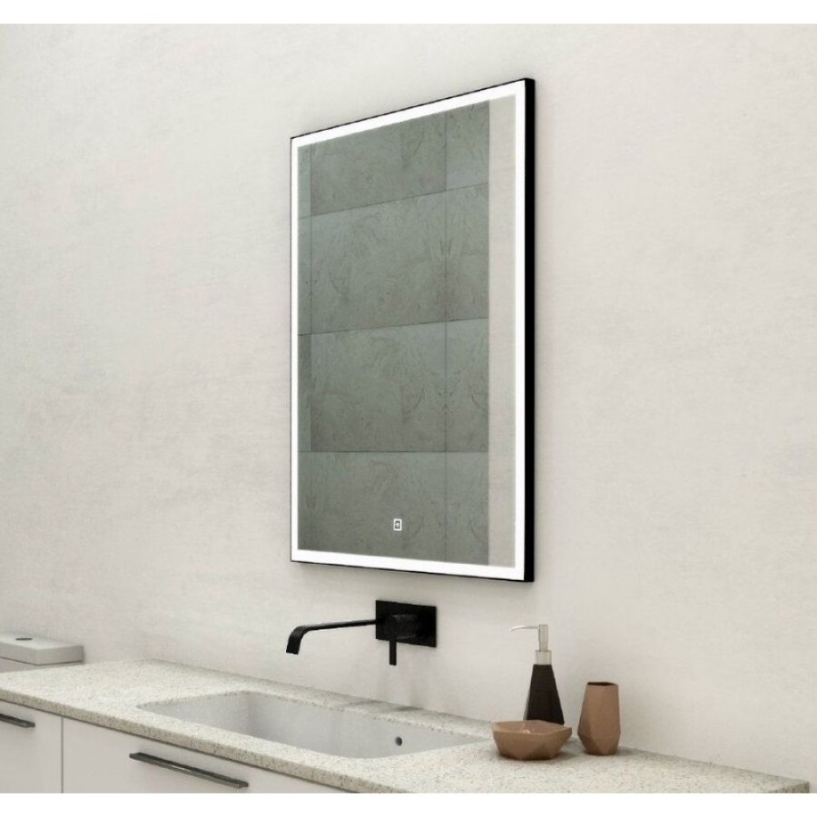 Зеркало Art&Max Arezzo AM-Are-600-800-DS-FC-H-Nero 60 x 80 см с подсветкой, диммер, антизапотевание, черный
