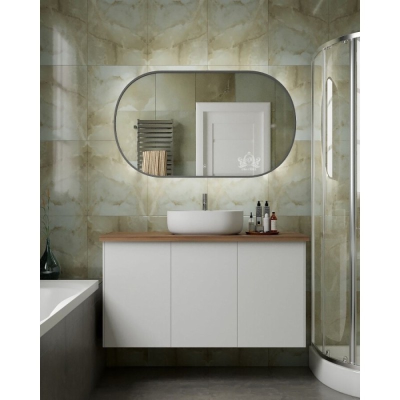 Зеркало Art&Max Bari 70 x 110 см с подсветкой, серый, AM-Bar-700-1100-DS-F
