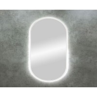 Зеркало Art&Max Bari AM-Bar-700-1100-DS-F-White, 70 см, LED подсветка, сенсорный выключатель, диммер, цвет белый матовый