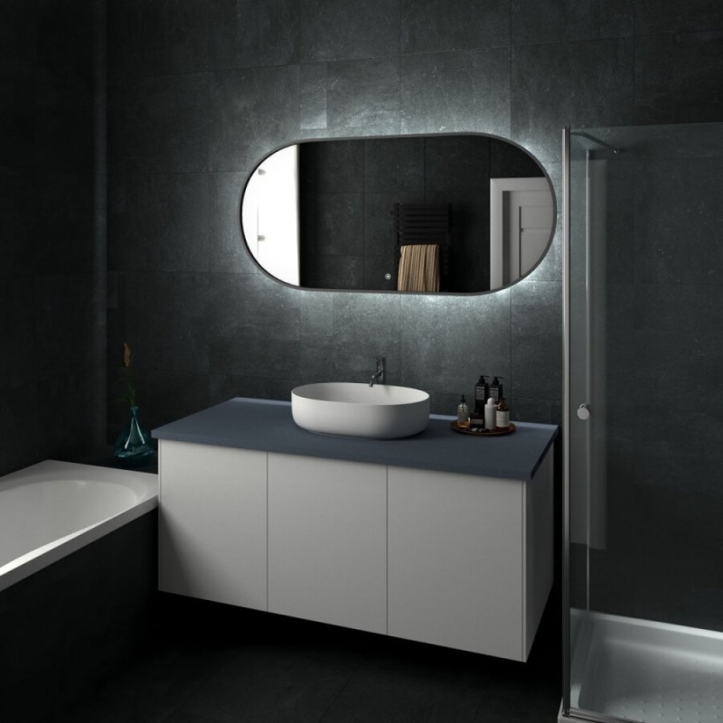Зеркало Art&Max Bari AM-Bar-700-1500-DS-F 70 x 150 см с подсветкой, диммер, графит