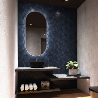 Зеркало Art&Max Bari AM-Bar-700-1500-DS-F 70 x 150 см с подсветкой, диммер, графит