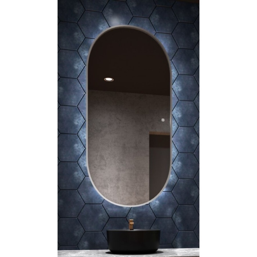 Зеркало Art&Max Bari AM-Bar-700-1500-DS-F 70 x 150 см с подсветкой, диммер, графит
