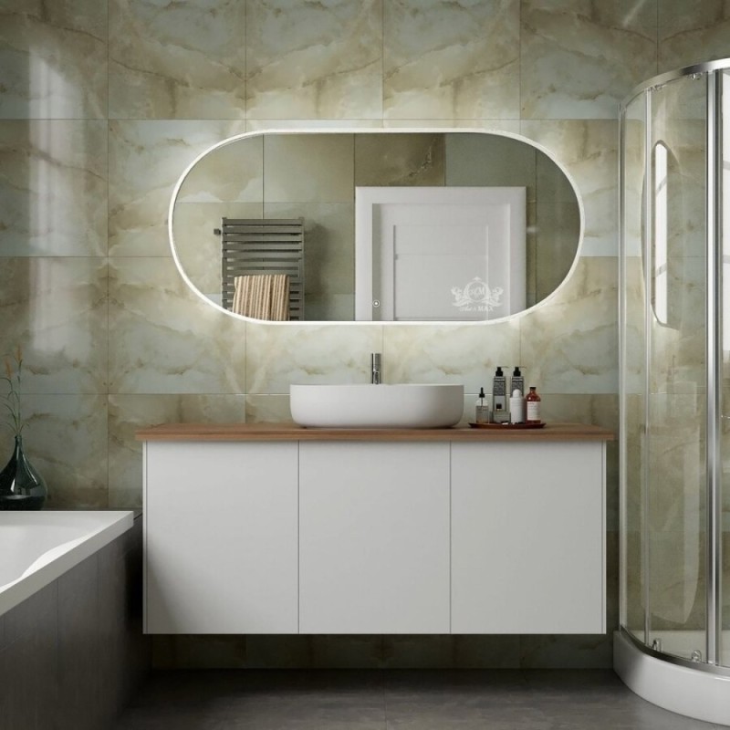 Зеркало Art&Max Bari 70 x 150 см с подсветкой, AM-Bar-700-1500-DS-F-White