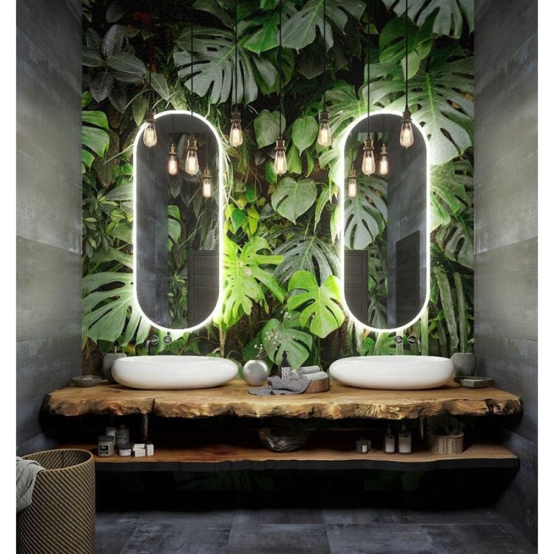 Зеркало Art&Max Bari 70 x 150 см с подсветкой, AM-Bar-700-1500-DS-F-White