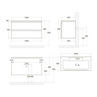 Тумба под раковину Art&Max Bianchi AM-Bianchi-1000-2C-SO-CM, 100 см, подвесная, цвет капучино матовый