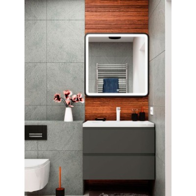 Тумба под раковину Art&Max AM-Bianchi-750-2C-SO-GM, 75 см, подвесная, 2 ящика, серый матовый