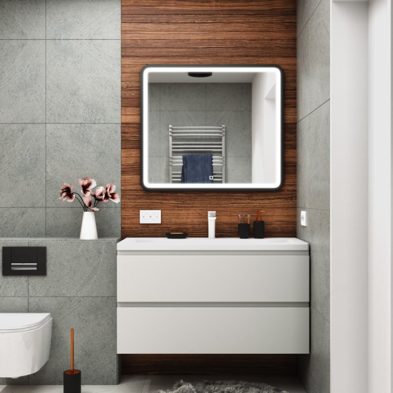 Тумба под раковину Art&Max AM-Bianchi-900-2C-SO-BL, 90 x 45 x 55 см подвесная, белый глянцевый