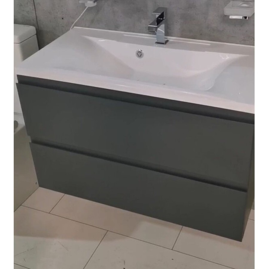 Тумба под раковину Art&Max AM-Bianchi-900-2C-SO-GM, 90 x 45 x 55 см подвесная, серый матовый