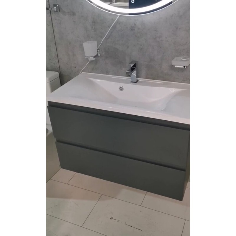 Тумба под раковину Art&Max AM-Bianchi-900-2C-SO-GM, 90 x 45 x 55 см подвесная, серый матовый