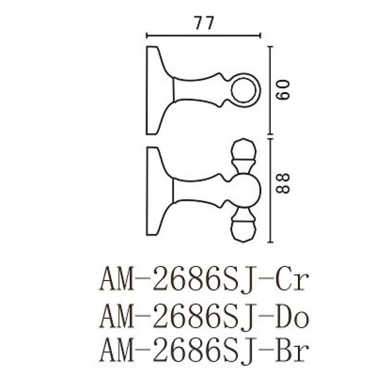 Двойной крючок Art&Max Antic Crystal AM-E-2686SJ-Do, золото