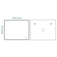 Зеркало Art&Max Firenze, AM-Fir-1000-800-DS-F-H, 100 см, LED подсветка, сенсорный выключатель, диммер, антизапотевание, цвет белый