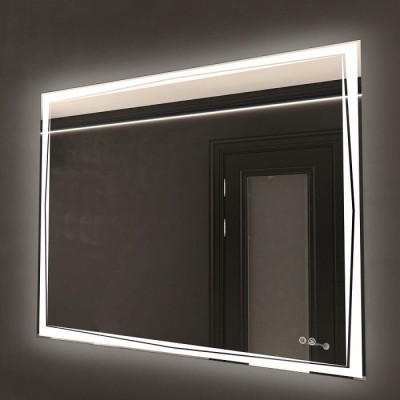 Зеркало Art&Max Firenze, AM-Fir-1000-800-DS-F-H, 100 см, LED подсветка, сенсорный выключатель, диммер, антизапотевание, цвет белый