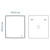 Зеркало Art&Max Firenze, AM-Fir-700-800-DS-F-H, 70 см, LED подсветка, сенсорный выключатель, диммер, антизапотевание, цвет белый