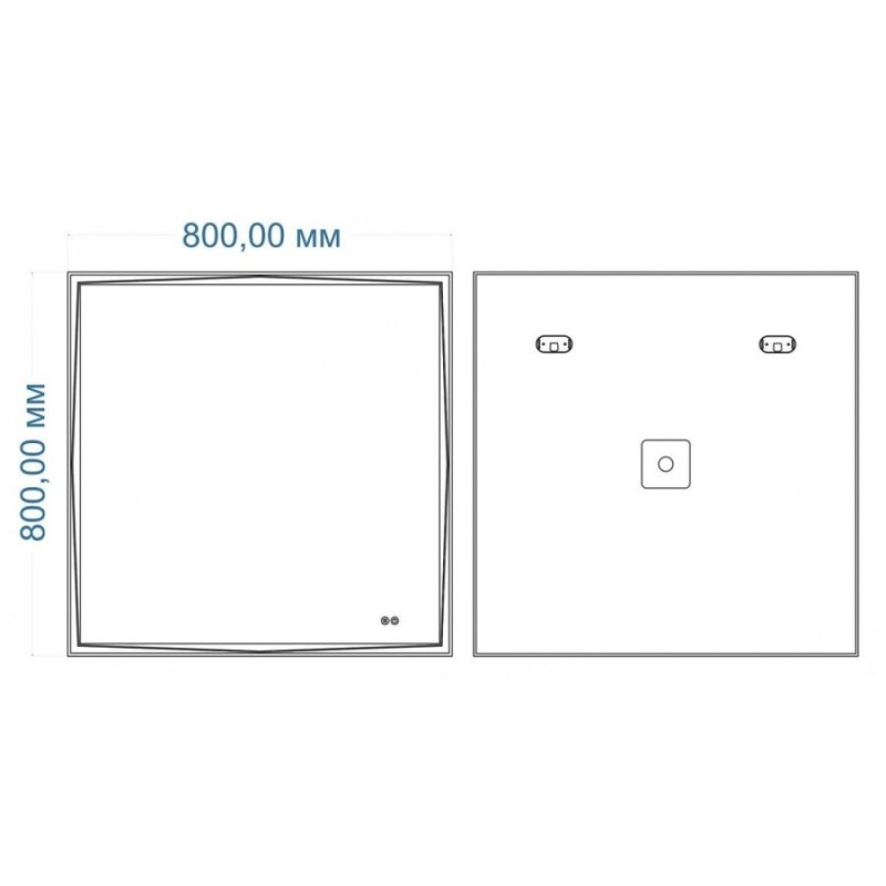Зеркало Art&Max Firenze, AM-Fir-800-800-DS-F-H, 80 см, LED подсветка, сенсорный выключатель, диммер, антизапотевание, цвет белый
