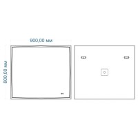 Зеркало Art&Max Firenze, AM-Fir-900-800-DS-F-H, 90 см, LED подсветка, сенсорный выключатель, диммер, антизапотевание, цвет белый