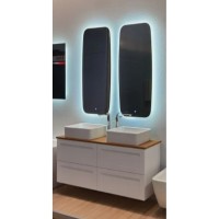 Зеркало Art&Max Forli AM-For-500-1200-DS-F, 50 см, LED подсветка, сенсорный выключатель, диммер, цвет белый