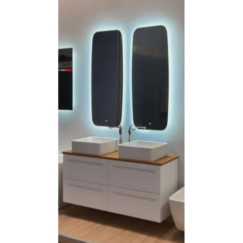 Зеркало Art&Max Forli AM-For-500-1200-DS-F, 50 см, LED подсветка, сенсорный выключатель, диммер, цвет белый