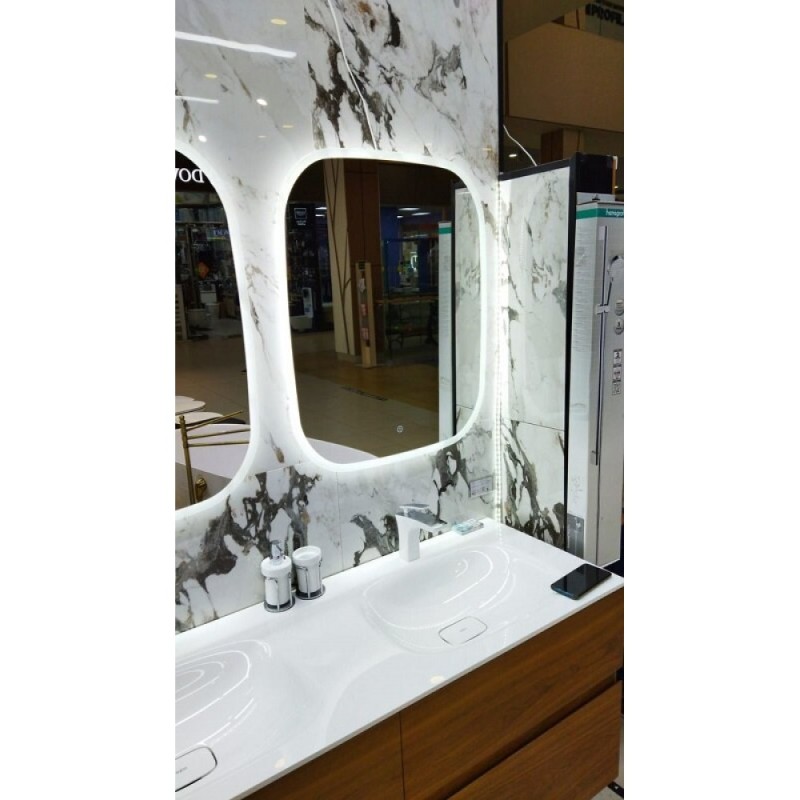 Зеркало Art&Max Forli AM-For-650-800-DS-F, 65 см, LED подсветка, сенсорный выключатель, диммер, цвет белый
