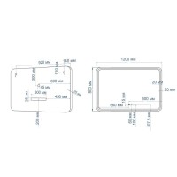 Зеркало Art&Max Genova AM-Gen-1200-800-DS-F 120 x 80 см с подсветкой, диммер, черный