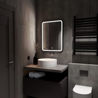 Зеркало Art&Max Genova AM-Gen-600-800-DS-F 60 x 80 см с подсветкой, диммер, черный