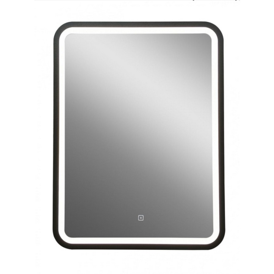 Зеркало Art&Max Genova, AM-Gen-600-800-DS-F-H, 60 см, LED подсветка, сенсорный выключатель, диммер, антизапотевание, цвет черный