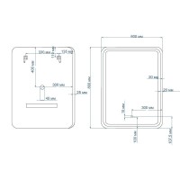 Зеркало Art&Max Genova, AM-Gen-600-800-DS-F-H, 60 см, LED подсветка, сенсорный выключатель, диммер, антизапотевание, цвет черный