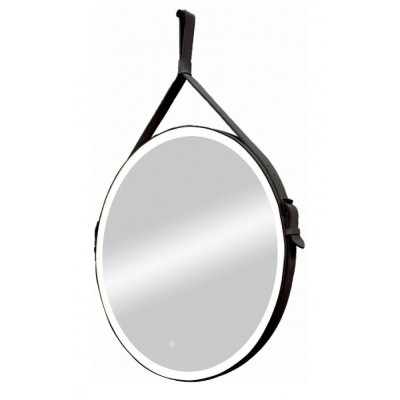 Зеркало Art&Max Milan 100 см с подсветкой, на ремне из черной кожи, AM-Mil-1000-DS-F-Nero