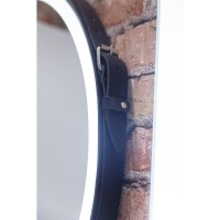 Зеркало Art&Max Milan 100 см с подсветкой, на ремне из черной кожи, AM-Mil-1000-DS-F-Nero