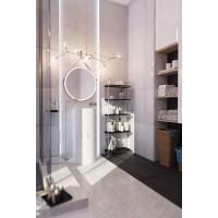 Зеркало Art&Max Milan AM-Mil-800-DS-F 80 x 80 см с подсветкой, на ремне из белой кожи