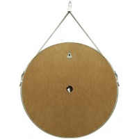 Зеркало Art&Max Milan AM-Mil-800-DS-F 80 x 80 см с подсветкой, на ремне из белой кожи