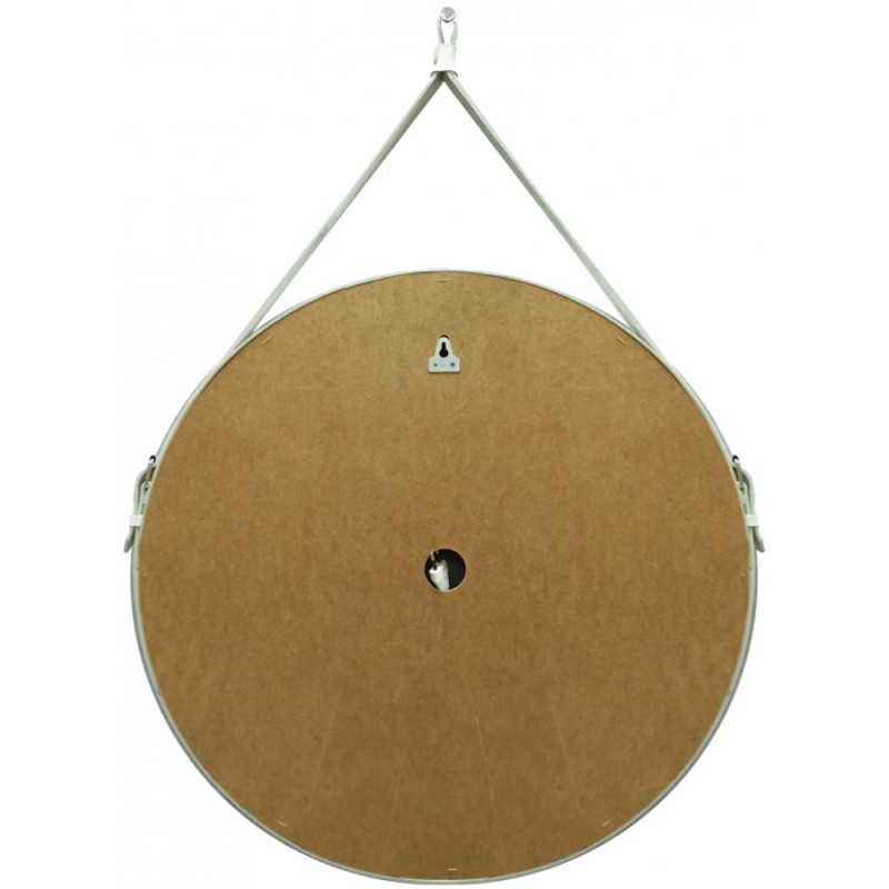 Зеркало Art&Max Milan AM-Mil-800-DS-F 80 x 80 см с подсветкой, на ремне из белой кожи