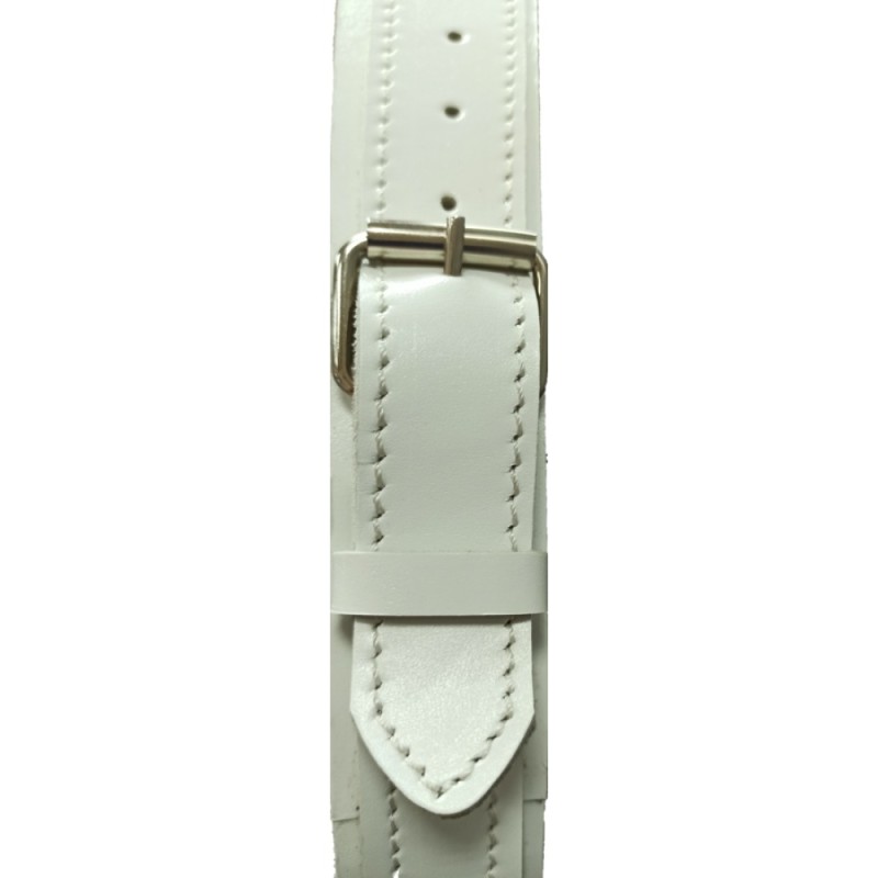 Зеркало Art&Max Milan AM-Mil-800-DS-F 80 x 80 см с подсветкой, на ремне из белой кожи