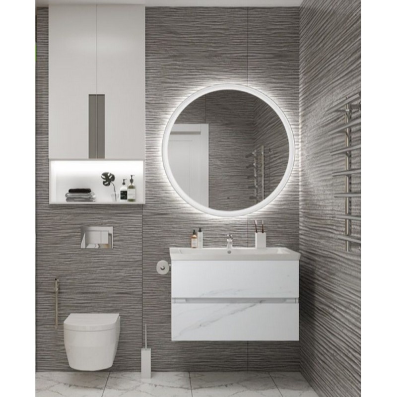 Зеркало Art&Max Napoli AM-Nap-1000-DS-F-White, 100 см, цвет белый матовый