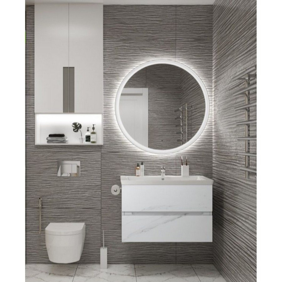 Зеркало Art&Max Napoli AM-Nap-1000-DS-F-White, 100 см, цвет белый матовый