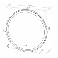 Зеркало Art&Max Napoli AM-Nap-1000-DS-F-White, 100 см, цвет белый матовый