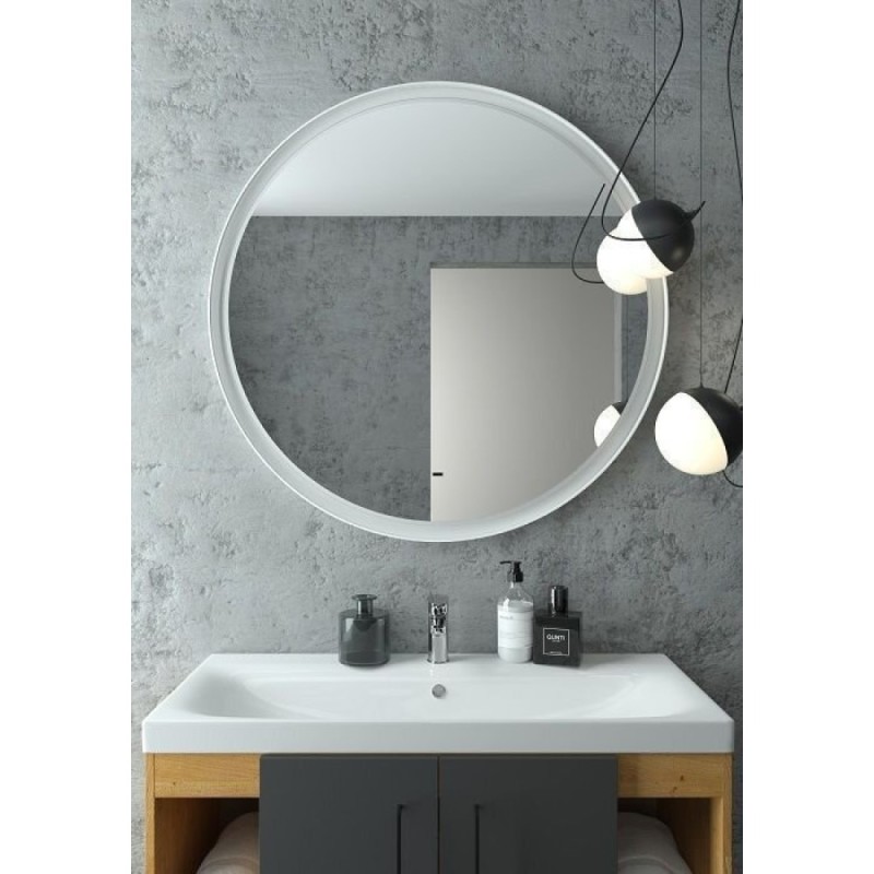 Зеркало Art&Max Napoli AM-Nap-1000-DS-F-White, 100 см, цвет белый матовый