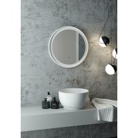Зеркало Art&Max Napoli AM-Nap-600-DS-F-White, 60 см, LED-подсветка, датчик движения, бесконтактный сенсор, цвет белый матовый