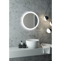 Зеркало Art&Max Napoli AM-Nap-600-DS-F-White, 60 см, LED-подсветка, датчик движения, бесконтактный сенсор, цвет белый матовый