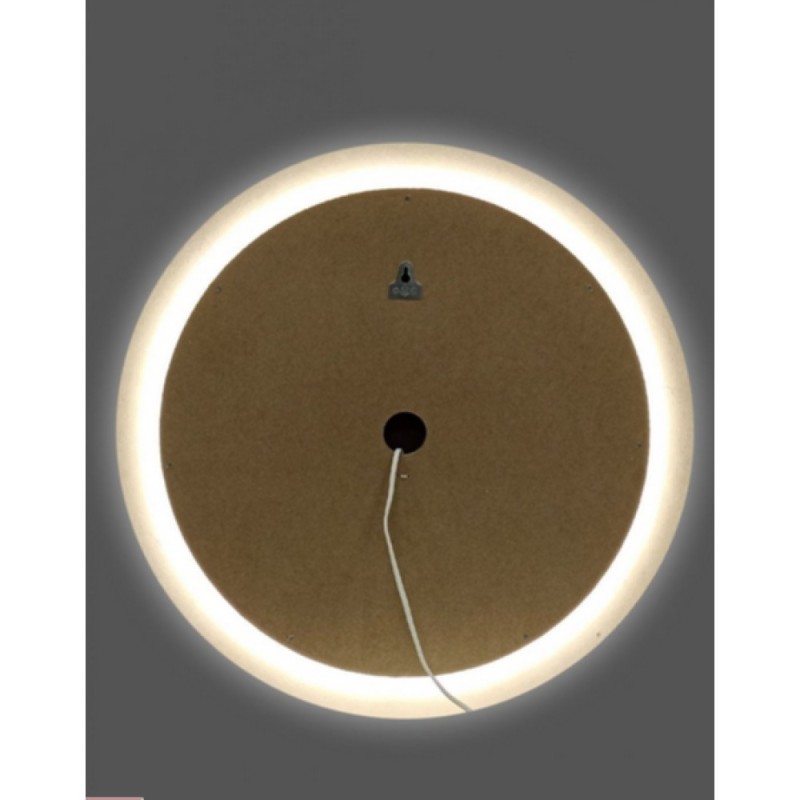 Зеркало Art&Max Napoli AM-Nap-600-DS-F-White, 60 см, LED-подсветка, датчик движения, бесконтактный сенсор, цвет белый матовый