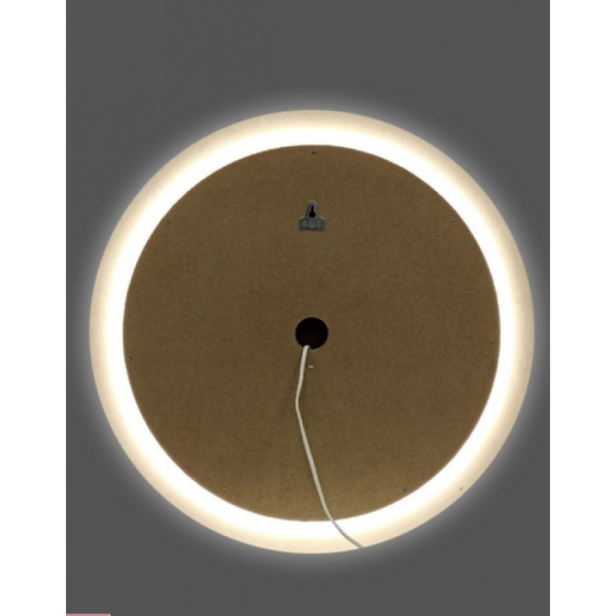 Зеркало Art&Max Napoli AM-Nap-800-DS-F, 80 см, LED-подсветка, датчик движения, бесконтактный сенсор, цвет черный матовый