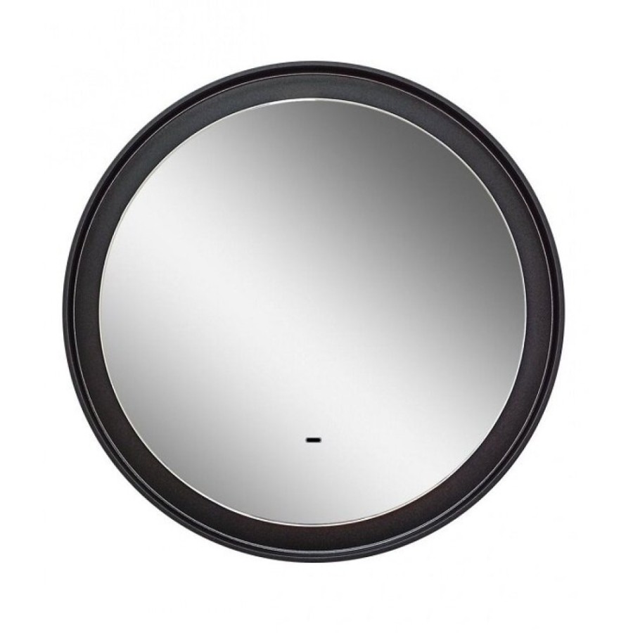 Зеркало Art&Max Napoli AM-Nap-800-DS-F, 80 см, LED-подсветка, датчик движения, бесконтактный сенсор, цвет черный матовый