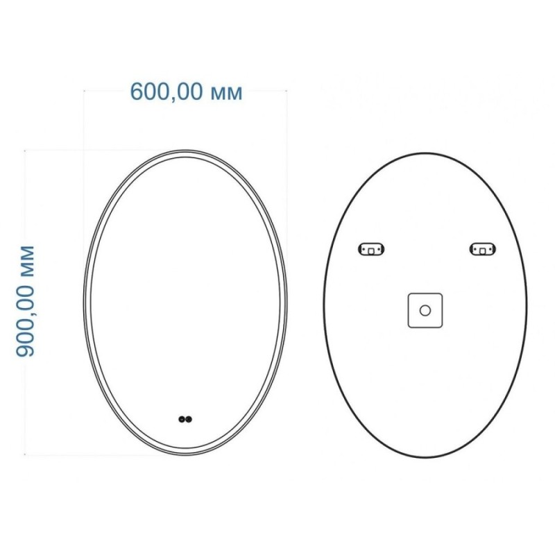 Зеркало Art&Max Palermo, AM-Pal-600-900-DS-F-H, 60 см, LED подсветка, сенсорный выключатель, диммер, антизапотевание, цвет белый