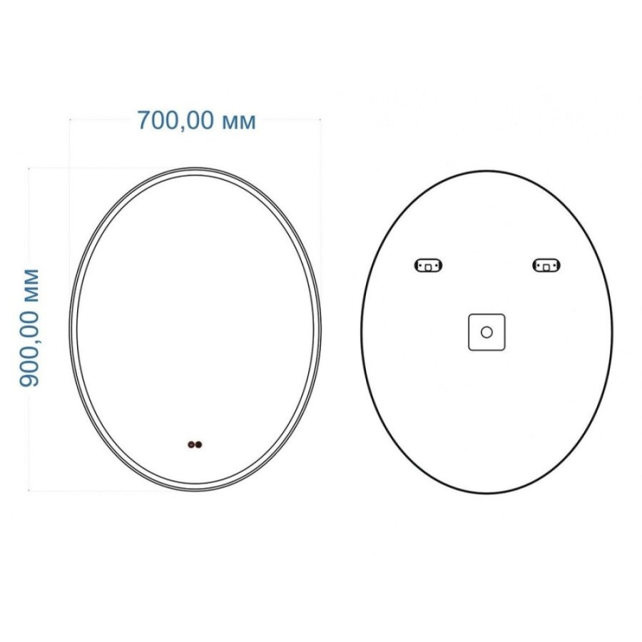 Зеркало Art&Max Firenze, AM-Pal-700-900-DS-F-H, 70 см, LED подсветка, сенсорный выключатель, диммер, антизапотевание, цвет белый