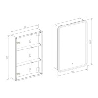 Зеркальный шкаф Art&Max Platino 55 см с подсветкой, AM-Pla-550-800-1D-R-DS-F