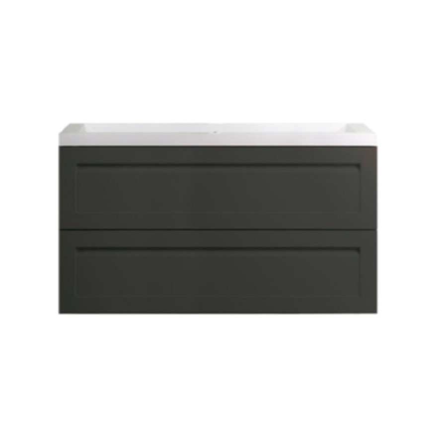 Тумба под раковину Art&Max Platino AM-Platino-1000-2C-SO-GM-Cer, 100 см, подвесная, цвет черный матовый