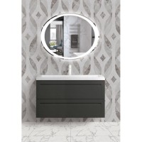 Тумба под раковину Art&Max Platino AM-Platino-1000-2C-SO-GM-Cer, 100 см, подвесная, цвет черный матовый