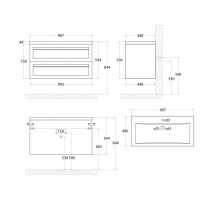 Тумба под раковину Art&Max Platino AM-Platino-1000-2C-SO-MM, 100 см, подвесная, цвет светло-зеленый матовый