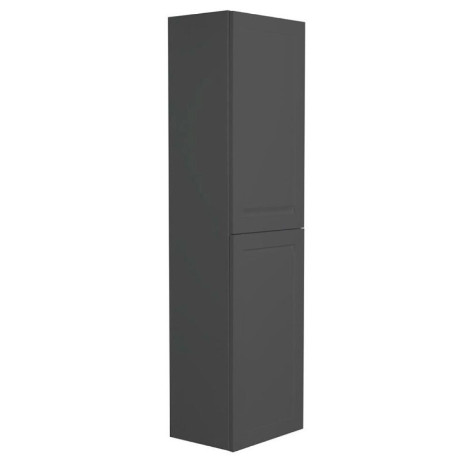 Шкаф-пенал подвесной Art&Max AM-Platino-1500-2A-SO-GM, 40 см, 2 распашные дверцы, черный матовый